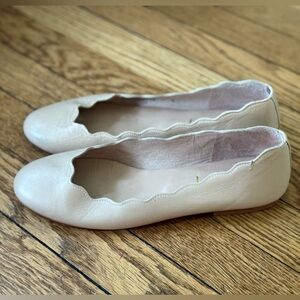 French Sole Scalloped Edge Ballet Flats - Size 7
